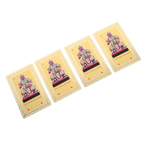 MAGICLULU 4 Stück Teiliges Feng Shui Tai Sui Amulett Kupfer Amulettkarte für Schutz Glück und Wohlstand Chinesischer Glücksbringer für Zuhause Büro und Auto Tai Sui Metall Glückscharme von MAGICLULU