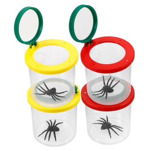 MAGICLULU 4 Stück Teiliges Insekten Lupenglas und Behälter Einfacher Fang Detaillierte Ansicht Kindgerechtes Beobachten Outdoor für Jungen und Mädchen von MAGICLULU