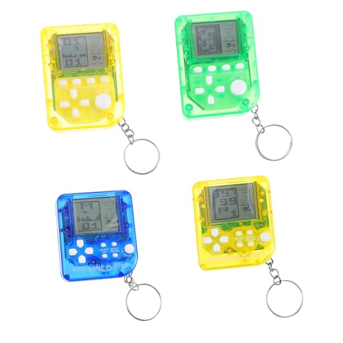 MAGICLULU 4 Stück Teiliges Mini game Tragbare Spielkonsole mit Soundeffekten Kompakt Handlich Dekorativer Schlüsselanhänger für Unterwegs Geschenk Zufällige Farbe Zufällige Farbe von MAGICLULU