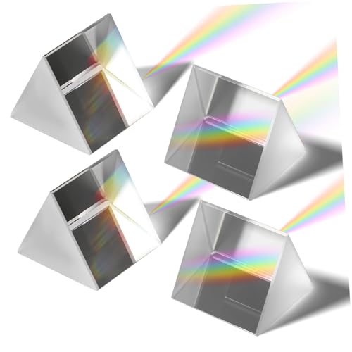 MAGICLULU 4 Stück Teiliges Optisches Dreiecksprisma Präzise Lichtbrechung für Physikalische Experimente Spektrumanalyse und Unterricht Robustes Prisma für Labor und Fotografie von MAGICLULU