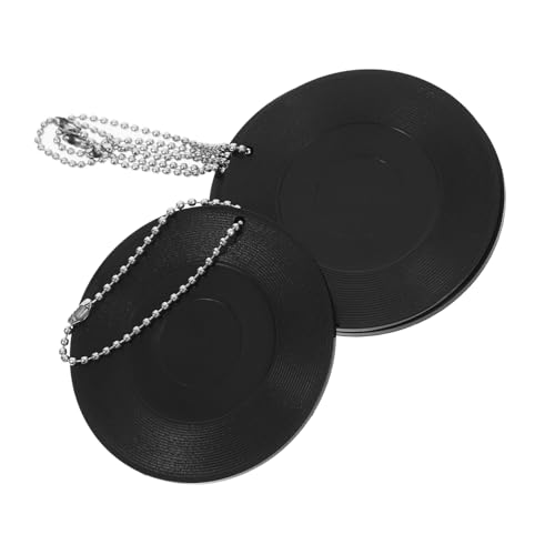 MAGICLULU 4 Stück Vinyl-untersetzer Schlüsselhalter Wandhalterung Weiß Plattenspieler-schlüsselanhänger Silikonperlen-schlüsselanhänger-set Ein Musik-schlüsselanhänger Vage Black Abs von MAGICLULU