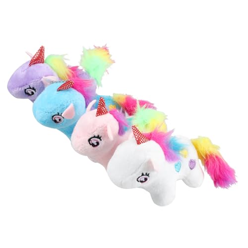 MAGICLULU 4Stücke Einhorn Plüsch Schlüsselanhänger Hängende Dekoration Für Taschen Rucksäcke Und Geldbörsen Für Kindergeburtstag Und Partys von MAGICLULU