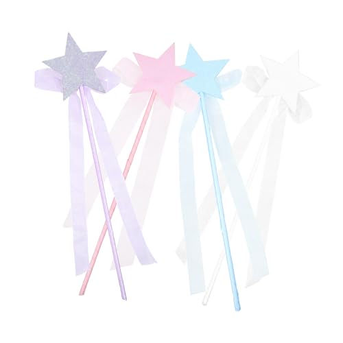 MAGICLULU 4Stücke Feenstäbe Glitzernder Sternstab Für Kostümpartys Bühnenaufführungen Cosplay Und Festliche Anlässe Exquisite Verarbeitung Sicher von MAGICLULU