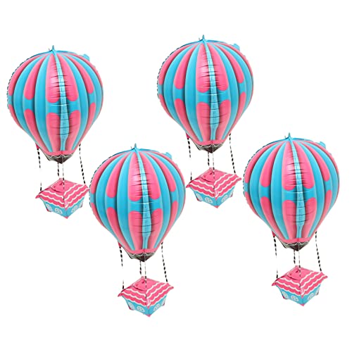 MAGICLULU 4Stücke Heißluftballon Folienballons Für Kindergeburtstage Shower Und Hochzeiten Aluminium Dekorationen Für Abschlussfeiern Und Festlichkeiten von MAGICLULU