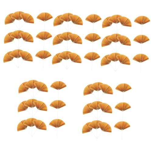 MAGICLULU 5 Sätze Cupcake Topper Dekorationen Party Geburtstag Kuchenspieße Kucheneinsätze Dekoration Fächer Geburtstagskuchen Kuchenaufsatz Für Hochzeit Gold 16 Stück * 5 von MAGICLULU
