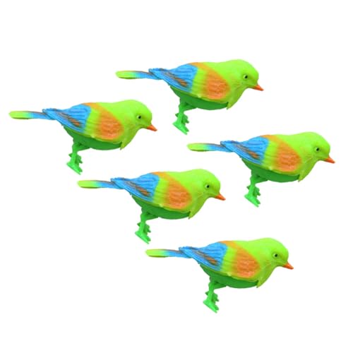MAGICLULU 5 Stück Sprachkontrollierte Vogelspielzeug Sprechendes Vogelspielzeug für Mini-Desktop-Ornament Desktop-Skulptur klingen Kleiner Vogel Vögel Ornament Bunt von MAGICLULU