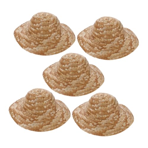 MAGICLULU 5 Stück Strohhutmalerei Dekoration Schlüssel Party Puppe Kind Für Basteln Bausätze Miniatur Sup Hüte Selber Bemalen Kleine Hüte Mini-strohhüte Strohhüte Groß Große Strohhüte von MAGICLULU