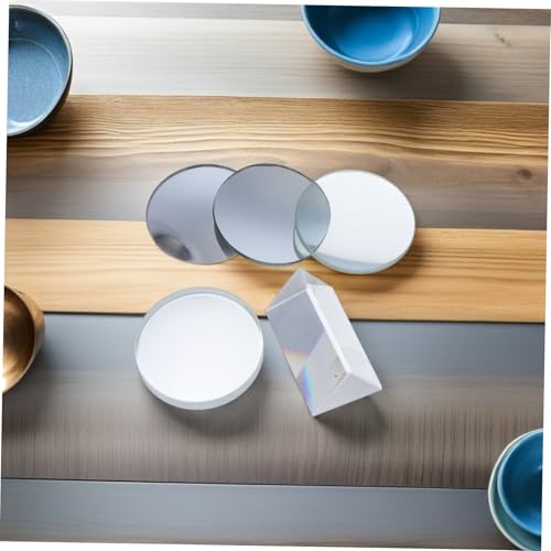 MAGICLULU 5 Stück Teiliges Optisches Linsenset aus Klarem Optischem Glas Konvexe und Konkave Linsen für Physikalische Experimente Unterricht und Optische Demonstrationen von MAGICLULU
