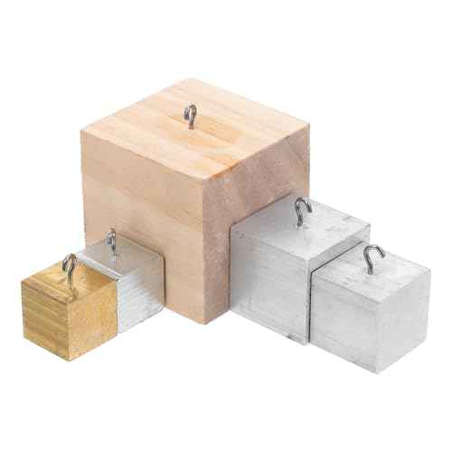 MAGICLULU 5 Stück Teiliges Set aus Dichtewürfeln mit Haken für Wissenschaftliche Experimente Vielseitige Materialien Wie Kupfer Aluminium und Holz für Bildungsdemonstrationen von MAGICLULU
