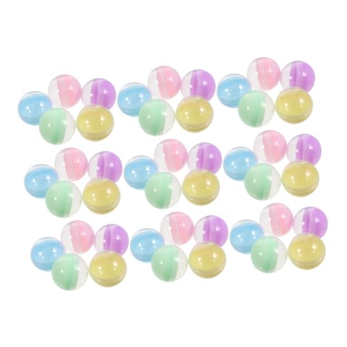 MAGICLULU 50 Stück Halbtransparente Macaron-farbene Kapseln Kunststoff Füllbare Runde Automatenkapseln Drehbare Kugeln für Greifautomaten Behälter von MAGICLULU