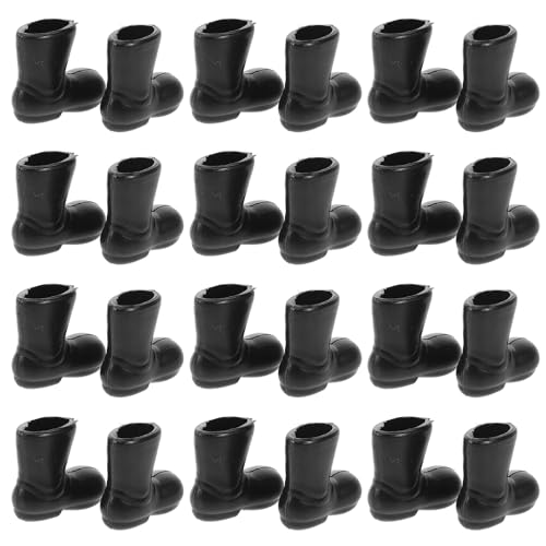 MAGICLULU 50 Stück Miniatur-Weihnachtsmannstiefel Mini-Puppenschuhe Puppenhauszubehör Roter Kunststoff 0 82 X 0 74 X 0 39 Zoll Schwarz von MAGICLULU