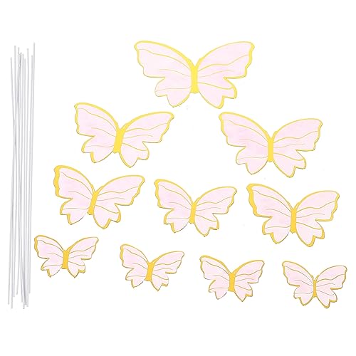 MAGICLULU 50 Stück Schmetterlingskucheneinsatz Baby Schmetterling Party Dekoration Essbarer Cupcake Vorspeisenauswahl 3d-einsatz Festlich Kucheneinlagen Pappbecher Phnom Penh Mutter Papier von MAGICLULU