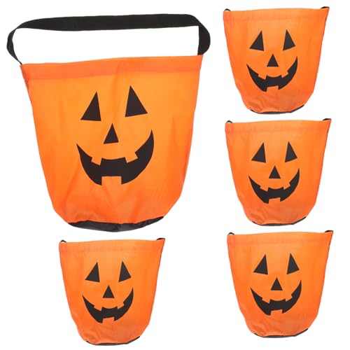 MAGICLULU 5Stücke Teiliges Halloween Süßigkeitenbeutel Kreative Kürbis Geschenktüten für Halloween Party Langlebig und Vielseitig für Snacks und MAGICLULU 5Stücke Teiliges Halloween Süßigkeitenbeutel Kreative Kürbis Geschenktüten für Halloween Party Langlebig und Vielseitig für Snacks und von MAGICLULU