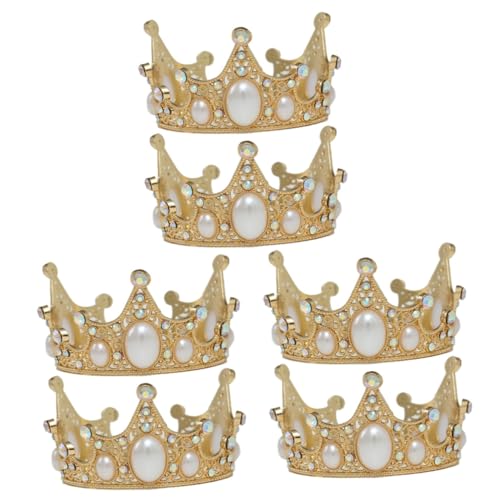 MAGICLULU 6 Stk Kuchen Krone Perlenkrone Strass-kopfschmuck Lumae Haarschmuck Mini-krone Geburtstagstorte Dekoration Tiara-ornamente Aus Kristall Kuchen Topper Geburtstagskuchen Zubehör Kind von MAGICLULU