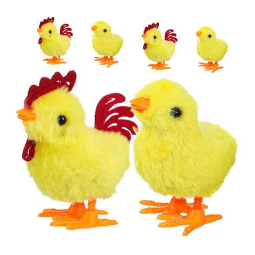 MAGICLULU 6pcs Ostern Simulation Huhn Spielzeug Aufziehbares Plüsch Tier Spielzeug Interaktives Plüsch Spielzeug Für Springendes Küken Ostergeschenk von MAGICLULU