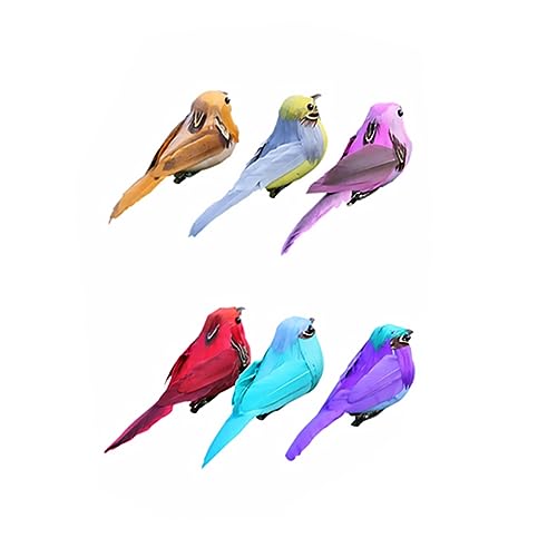 MAGICLULU 6 Stück Gartensimulationsvogel Garten dekorativer Vogel gefälschte Vögel zum Basteln Tier Nachahmung Dekoration Kunstvogel Dekoration bastelsachen Hirtenvögel Heimdekoration von MAGICLULU
