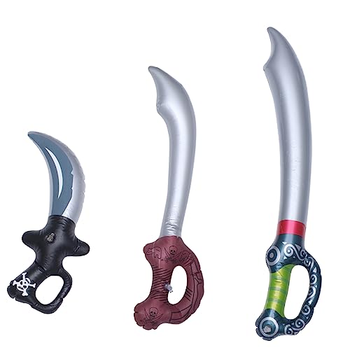 MAGICLULU 6 Stück Teiliges Aufblasbares Piratenschwert Groß Mittel und Klein Sicheres Kinderspielzeug für Piraten Cosplay Mottopartys Halloween und Fasching Leicht und Kreativ von MAGICLULU