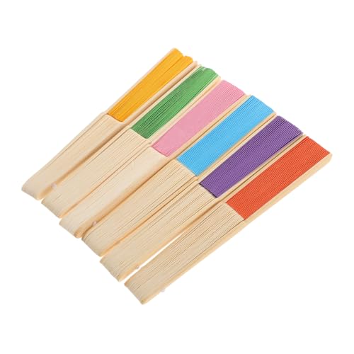 MAGICLULU 6 Stück Teiliges Bunter Faltbarer Papierfächer Blanko Handfächer zum Bemalen für Kindergarten DIY Kunstunterricht Kreative Bastelprojekte und Partydekorationen von MAGICLULU