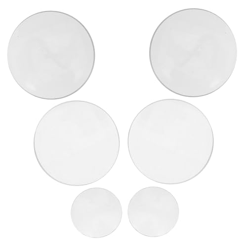 MAGICLULU 6 Stück Teiliges Doppelt Konvexe Glaslinsen Optische Linsen Brennweite Poliertes Glas für Wissenschaftliche Experimente und Unterrichtsdemonstrationen von MAGICLULU