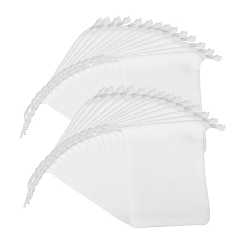 MAGICLULU 60 Stück Geschenkbeutel Aus Samt Schmuckbeutel Mit Kordelzug Süßigkeitentüten Für Die Hochzeit Tasche Für Partygeschenke Party-leckereien-taschen Zugbeutel Klein Weiß Stoff MAGICLULU 60 Stück Geschenkbeutel Aus Samt Schmuckbeutel Mit Kordelzug Süßigkeitentüten Für Die Hochzeit Tasche Für Partygeschenke Party-leckereien-taschen Zugbeutel Klein Weiß Stoff von MAGICLULU