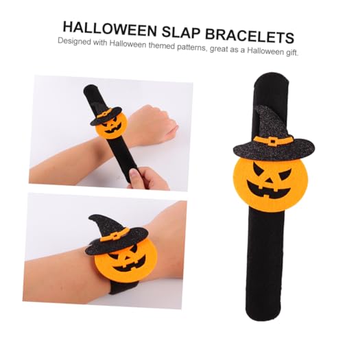 MAGICLULU 6Stücke Halloween Schnapparmbänder Für Slap Armbänder Mit Kürbis Geist Fledermaus Und Partyzubehör Für Halloween Und Geburtstagsfeiern von MAGICLULU