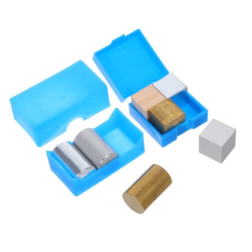 MAGICLULU 7 Stück Teiliges Dichteblock Set Kupfer Eisen Aluminium Würfel und Zylinder für Physik Experimente Schulunterricht Wissenschaftliche Aktivitäten Schüler Lehrer von MAGICLULU