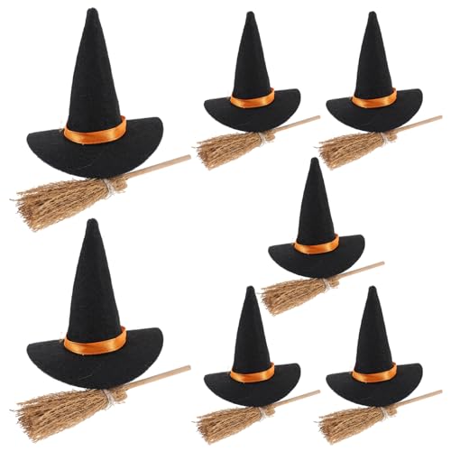 MAGICLULU 7Satz Mini Hexenhut Besen Set Teiliges Halloween Dekorationsset Für DIY Bastelarbeiten Hexenhüte Und Mini Hexenbesen Für Kreative Und Festliche MAGICLULU 7Satz Mini Hexenhut Besen Set Teiliges Halloween Dekorationsset Für DIY Bastelarbeiten Hexenhüte Und Mini Hexenbesen Für Kreative Und Festliche von MAGICLULU