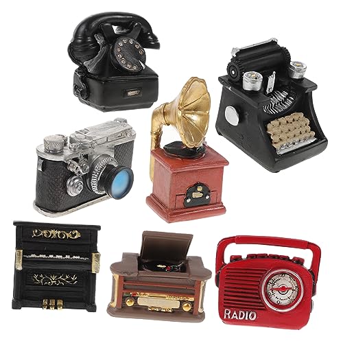 MAGICLULU 7Stücke Teiliges Mini Vintage Dekorationsset für Puppenhäuser Retro Resin Figuren Möbel für Kreative Raumgestaltung für Bar Dekoration MAGICLULU 7Stücke Teiliges Mini Vintage Dekorationsset für Puppenhäuser Retro Resin Figuren Möbel für Kreative Raumgestaltung für Bar Dekoration von MAGICLULU