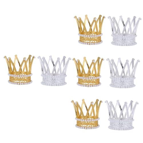 MAGICLULU 8 Stk Kronenverzierung Gold Prinzessin Kuchen Tiara Cupcake-dekorationen Kuchendekoration Für Die Babyparty Foto-requisite Für Mädchen Kuchen Topper Perle Kind Zubehör von MAGICLULU