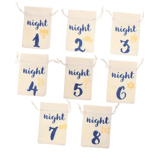 MAGICLULU 8 Stück Geschenktüten-set Tasche Weihnachten Stoff Klein Wiederverwendbar Mini Behandeln Partybevorzugungsbeutel Kordelstring Schmuck Süßigkeiten Äußern Lecker Segeltuch von MAGICLULU