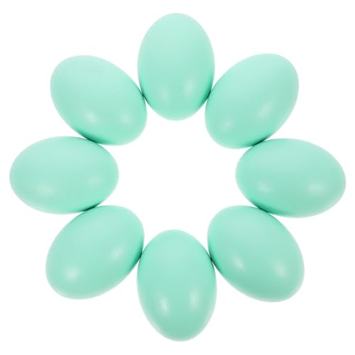 MAGICLULU 8 Stück Teiliges Realistisch Wirkender Holz Eier zum Bemalen Leichte Simulationseier für DIY Bastelarbeiten und Osterdekoration Sichere Glatte Oberfläche für Heimdeko und Kreative von MAGICLULU