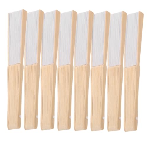 MAGICLULU 8 Stück Teiliges Weiße Faltbare Papierfächer aus Holz und Papier Kinderfreundlich Leicht zu Halten für DIY malerei Kreative Kunstprojekte Kindergartenaktivitäten Vielseitige von MAGICLULU