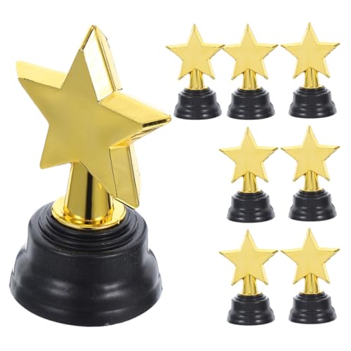 MAGICLULU 8 Stück Trophäe Mit Fünfzackigem Stern Mini -trophäe Fußball Trophäe Für Jubeltrophäe Dekorationen Für Talentshows Kleine Trophäe - -trophäe Golden Plastik von MAGICLULU