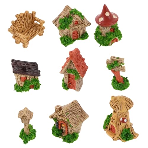 MAGICLULU 9 Stück Miniaturhaus Dekoration Briefkasten Schreibtisch Ornamente Puppenhausstühle Aus Holz Puppenhaus Miniaturszenenmodell Mini Puppenstühle Miniatur Kleine von MAGICLULU