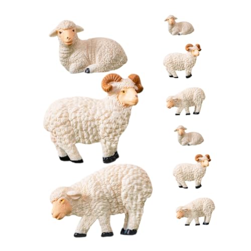 MAGICLULU 9 Stück Simuliertes Schaf- Und Ziegenmodell Lammfigur Mini-gartenstatue Kleine Figuren Schaf-Figuren- Schaf-Ornament Miniatur-gartentierfiguren Mini-Schaf- Beige Harz MAGICLULU 9 Stück Simuliertes Schaf- Und Ziegenmodell Lammfigur Mini-gartenstatue Kleine Figuren Schaf-Figuren- Schaf-Ornament Miniatur-gartentierfiguren Mini-Schaf- Beige Harz von MAGICLULU