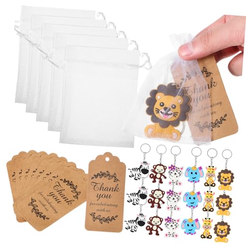 MAGICLULU Cartoon Tier Schlüsselanhänger Set Teilig Wald und Dschungel Motive Robuste Anhänger für Kindergeburtstag Party Mitgebsel und Rucksack Dekoration von MAGICLULU