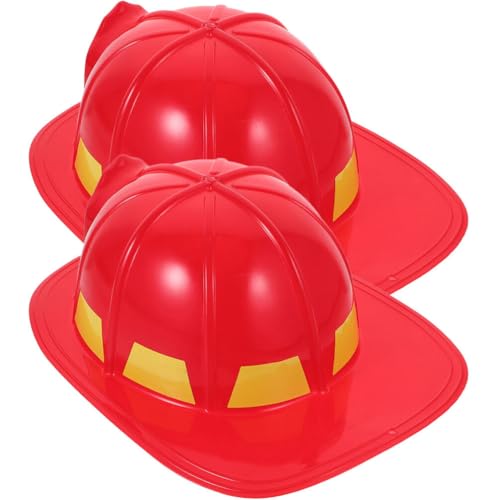 MAGICLULU Erwachsenen-Feuerwehrmann-Kostüm-Helm – 2 Stück Neuartiger Feuerwehrmann-Schutzhelm – Kunststoff-Feuerwehrmann-Hut Feuerwehrmann-Helm Verkleidung Party Cosplay Hüte von MAGICLULU