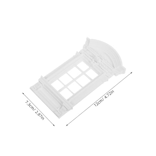 MAGICLULU Europäisches Fenstermodell Dollhouse -Bauteile Handgemachtes Puppenhausfenster Miniaturhausfenster Dollhouse Schlafzimmerfenster Zusätzliche Hochsuchbegriffe Plastik Weiß von MAGICLULU