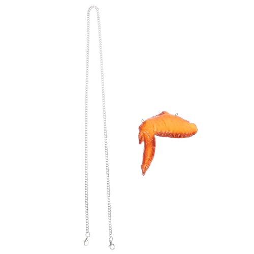 MAGICLULU Fried Chicken Halskette Simulation Hähnchenflügel Anhänger Lustiges Partyaccessoire Material Einzigartige Mode für Kostüme MAGICLULU Fried Chicken Halskette Simulation Hähnchenflügel Anhänger Lustiges Partyaccessoire Material Einzigartige Mode für Kostüme von MAGICLULU