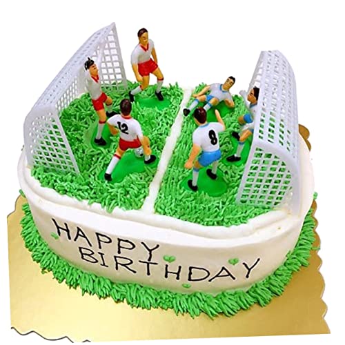 MAGICLULU Fußballkuchendeckel Set Kreative Kuchendekoration Mit Fußballspielern Und Toren Für Geburtstagsfeiern Und Kindergeburtstage Fußballtorte Deko Für Kleine Fans von MAGICLULU