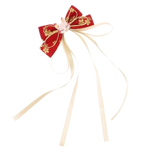MAGICLULU Haarspange Fuchs Haarclip mit Langem Quasten Anhänger Schleife Haarschmuck für Teenager Mädchen Dekorative Haarklammer für Dünnes und Dickes Haar von MAGICLULU