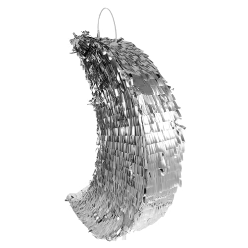 MAGICLULU Hängende Mond Piñata Dekoration Große Silberne Piñata für Geburtstagsfeiern Themenpartys Feste Selbstbefüllbar Auffällige Partydeko für Unvergessliche von MAGICLULU