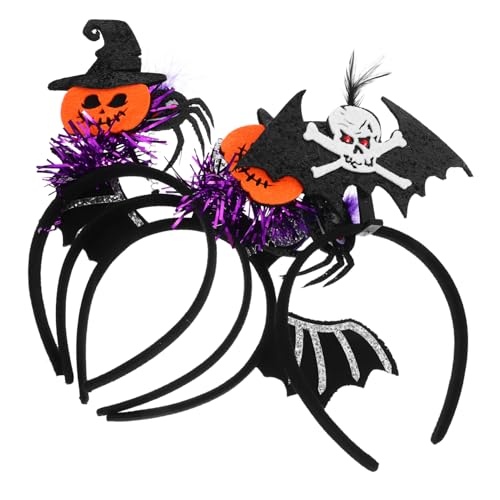 MAGICLULU Halloween Haarband Set 4tlg Fledermaus Spinne Kürbis Tag Der Toten Foto Requisite Cosplay Party Performance Stirnband MAGICLULU Halloween Haarband Set 4tlg Fledermaus Spinne Kürbis Tag Der Toten Foto Requisite Cosplay Party Performance Stirnband von MAGICLULU