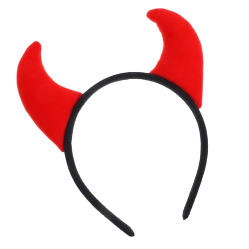 MAGICLULU Halloween Teufelshörner Stirnband Dämonenhörner Kopfbedeckung Kostüm Accessoire Kostüm Cosplay Haarband Rot MAGICLULU Halloween Teufelshörner Stirnband Dämonenhörner Kopfbedeckung Kostüm Accessoire Kostüm Cosplay Haarband Rot von MAGICLULU