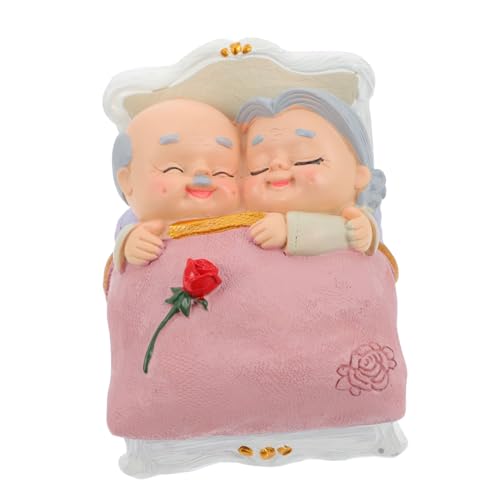MAGICLULU Harz alter Mann und alte Dame Dekoration ältere Menschen für vermissen Opa Geburtstagstorte Topper Großeltern Dekorationen alte Paarfiguren ältere paarfigur Cake Topper-Figur von MAGICLULU