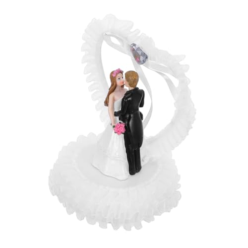 MAGICLULU Hochzeitsdekorationen Braut und Bräutigam -Figur Brautjungfer Braut- Party Kuchendeckel hochzeitsschmuck hochzeitsfiguren Kuchen -Topper Hochzeitstorte Topper paar figur Harz Weiß von MAGICLULU
