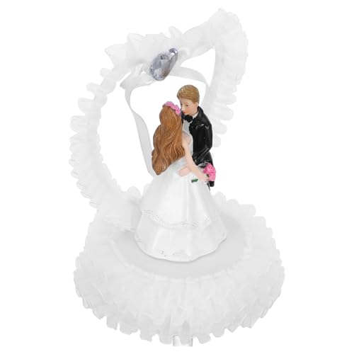 MAGICLULU Hochzeitsdekorationen Lustiger Hochzeitstortenaufsatz Paar Hochzeitstorte-ornament Herz-kuchenaufsatz Individuelle Hochzeitstorte Topper Braut Bräutigam Puppe Weiß Gittergewebe MAGICLULU Hochzeitsdekorationen Lustiger Hochzeitstortenaufsatz Paar Hochzeitstorte-ornament Herz-kuchenaufsatz Individuelle Hochzeitstorte Topper Braut Bräutigam Puppe Weiß Gittergewebe von MAGICLULU