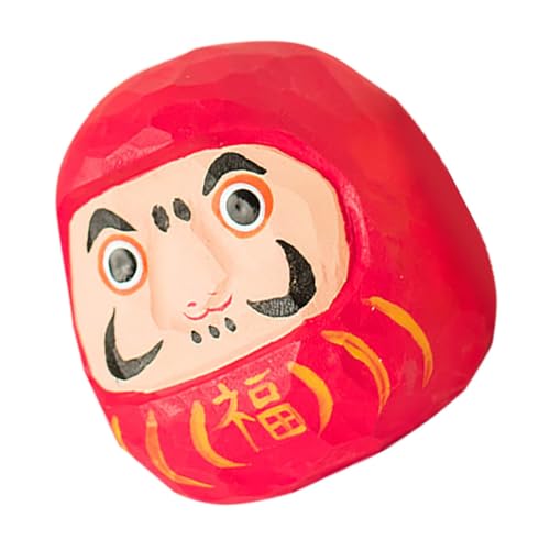MAGICLULU Holzfigur – Japanisches Glücksdekor Für Schreibtisch Auto-armaturenbrett Rot von MAGICLULU