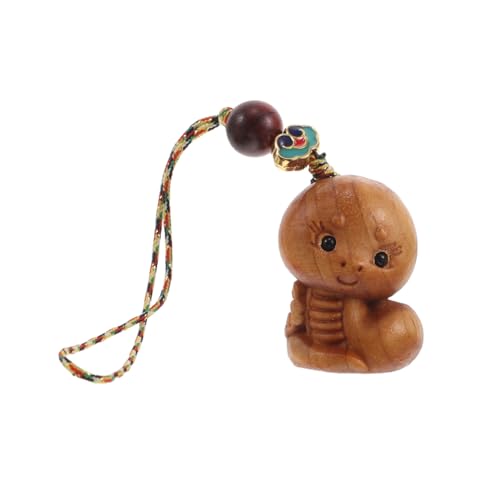 MAGICLULU Holzschlangenanhänger Schlangenanhänger fürs Auto chinesischer Schlangenanhänger chinesische Schlangenfiguren hängende Taschenverzierung Autoshänge -Ornamente Polyester Hellbraun von MAGICLULU