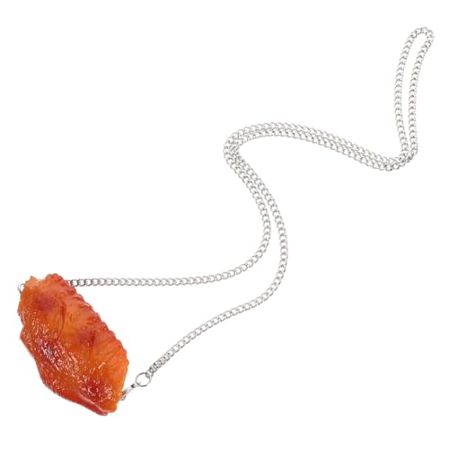 MAGICLULU Hühnerflügel-Halskette gebratenes Huhn Anhänger Hühnerschaukel Simulation Kostüm modeschmuck lustige accessoires hochstihl Brathähnchen-Dekoration Lebensmitteldekoration Metall von MAGICLULU